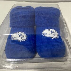 RARE Kansas University JAYHAWKS Baby Booties 3-6 months FAST SHIP!